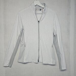 KJUS Women's Golf Sunshine Printed Jacket White Gray Full Zip Size M $189